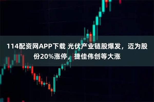 114配资网APP下载 光伏产业链股爆发，迈为股份20%涨停，捷佳伟创等大涨