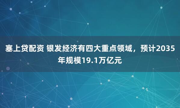 塞上贷配资 银发经济有四大重点领域，预计2035年规模19.1万亿元